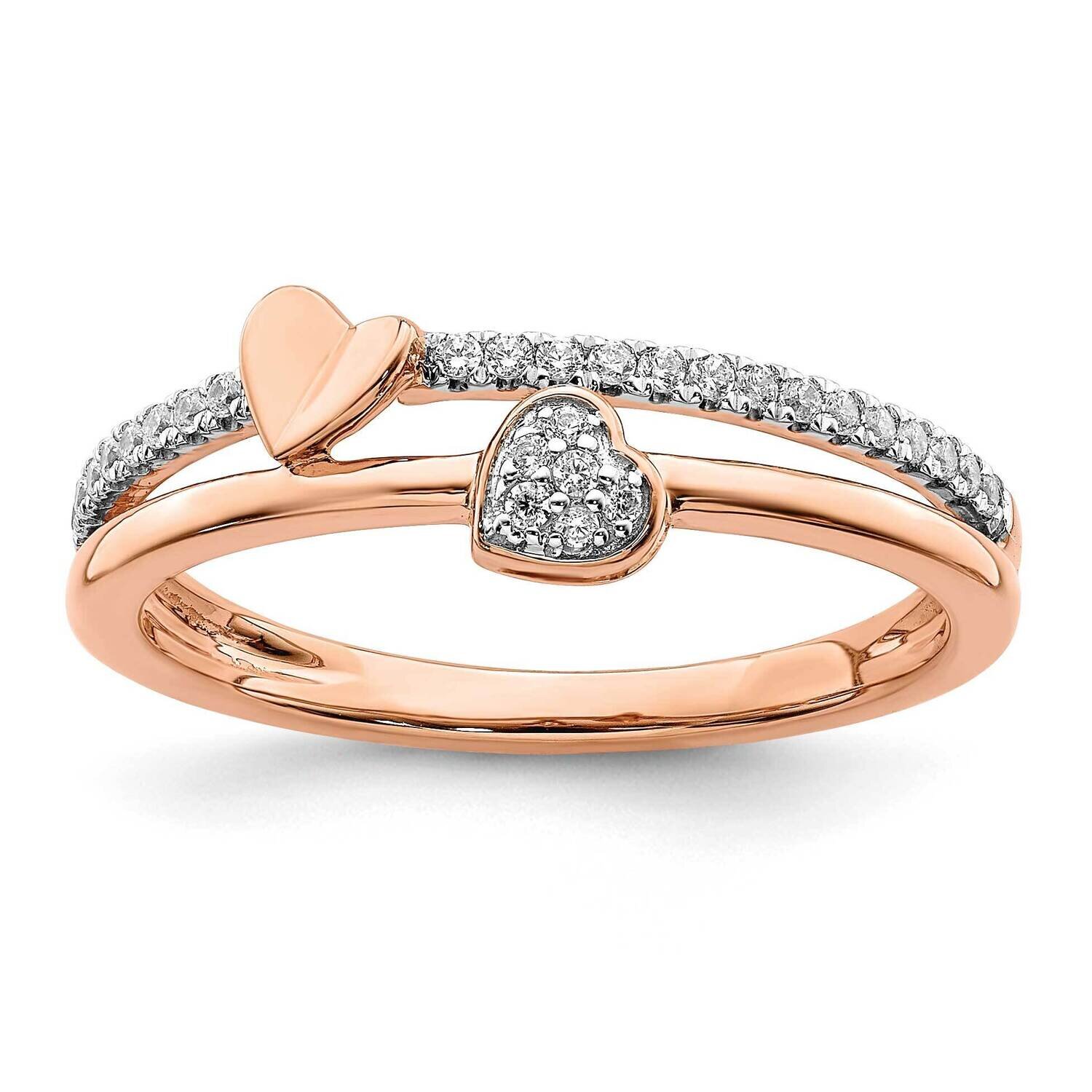 Polished Hearts Diamond Ring 14k Rose Gold RM8447-014-RA, MPN: RM8447-014-RA, 191101732690