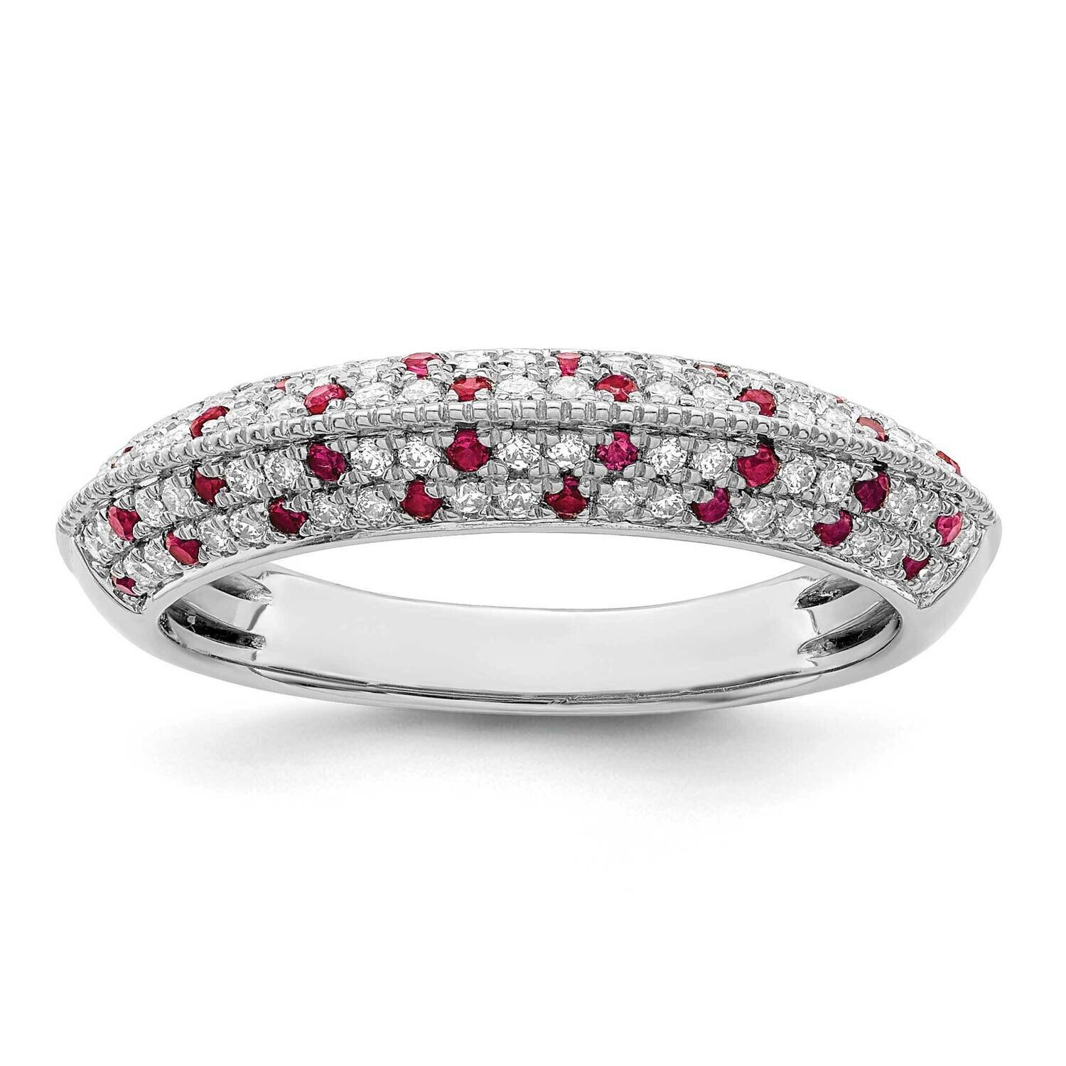 Ruby and Diamond Ring 14k White Gold Polished RM8450-RU-032-WA, MPN: RM8450-RU-032-WA,