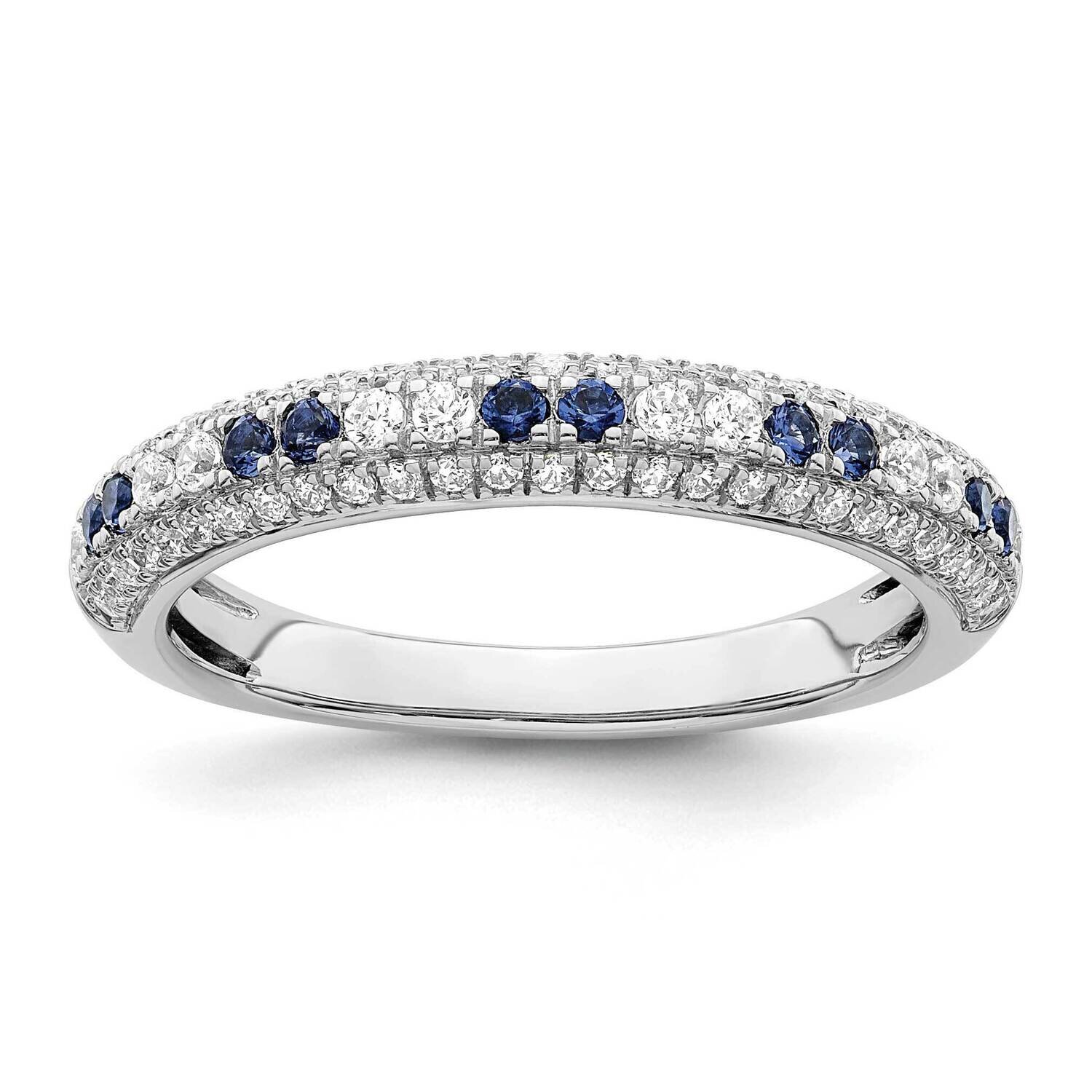 Blue Sapphire and Diamond Ring 14k White Gold Polished RM8453-SA-042-WA, MPN: RM8453-SA-042-WA,