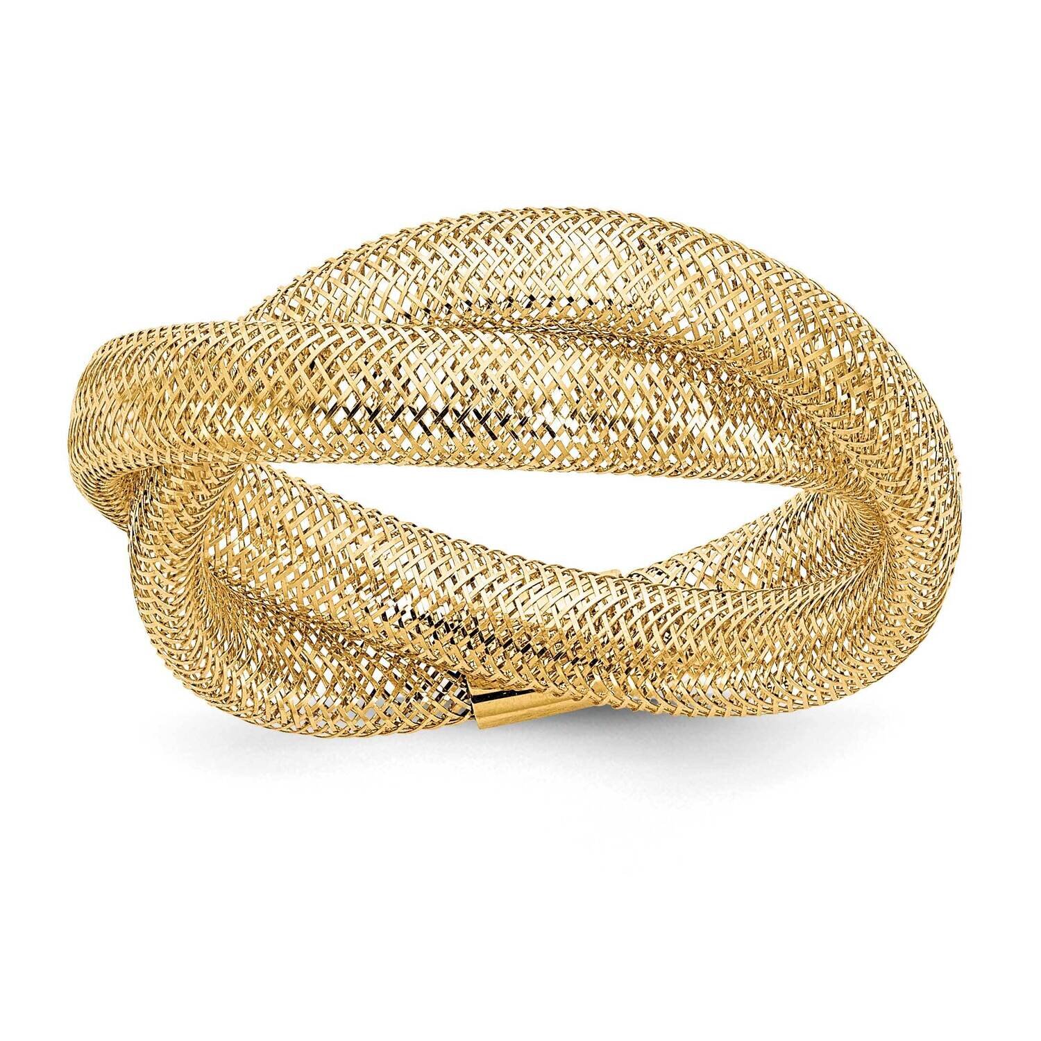 Twisted Woven Mesh Stretch Ring 14k Gold SF2821