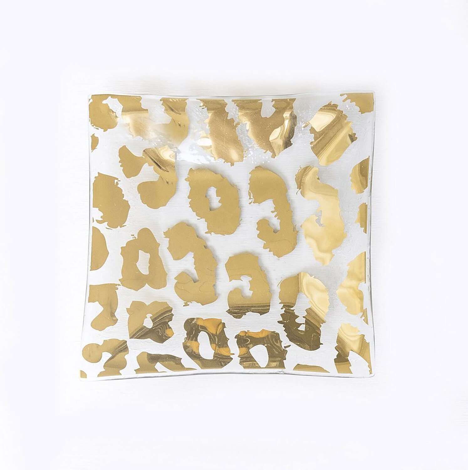 Annieglass Cheetah Square Plate Gold C101G, MPN: C101G, UPC: