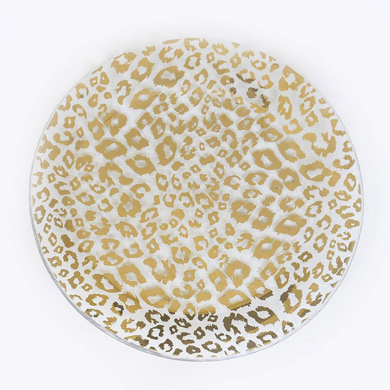 Annieglass Cheetah Round Plate Gold C106G