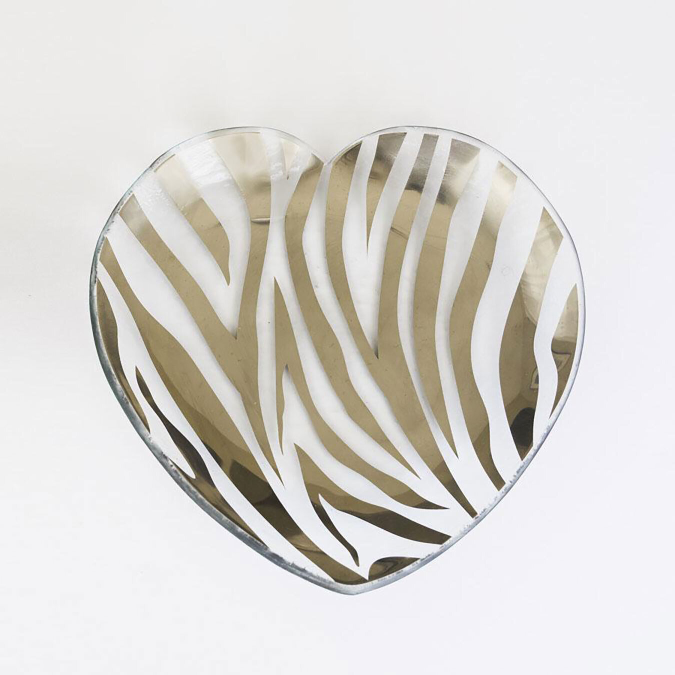 Annieglass Zebra Heart Plate Platinum CSH602PG
