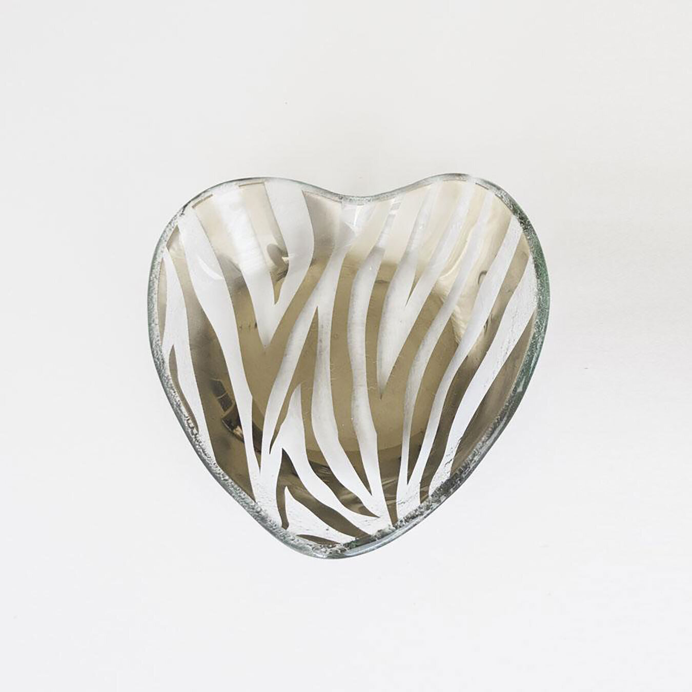Annieglass Zebra Heart Bowl Platinum CSH603PG