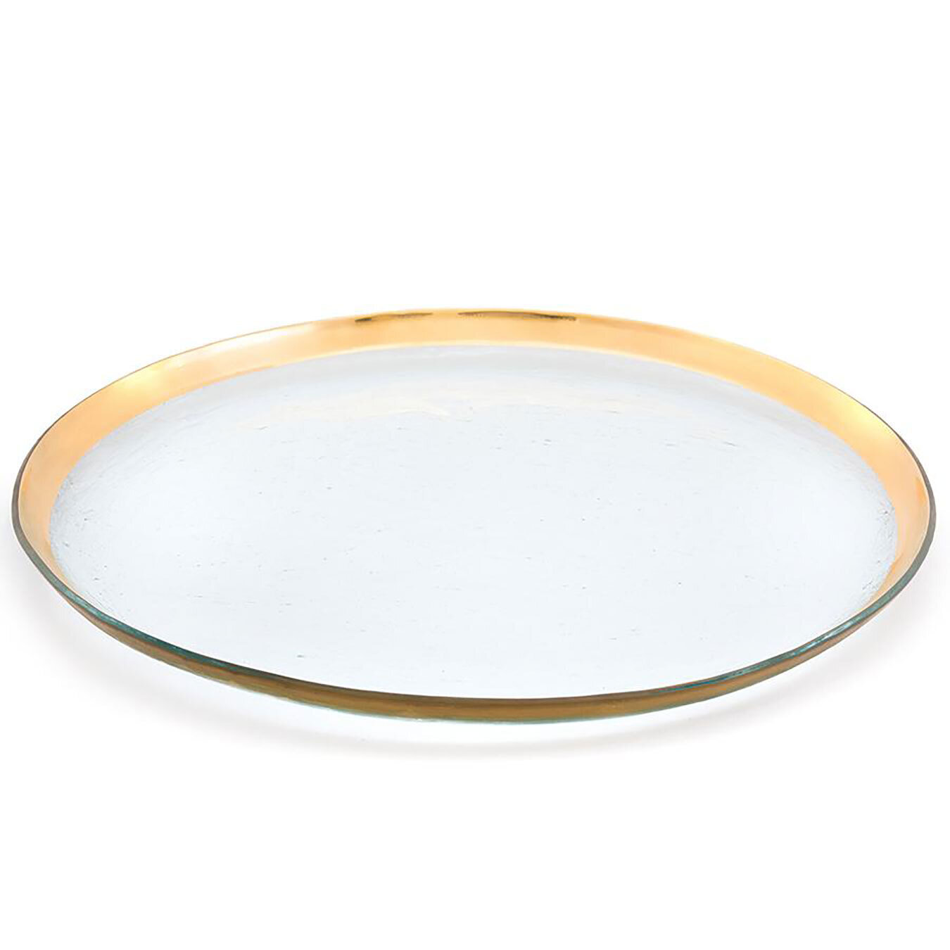 Annieglass Roman Antique Round Party Platter Gold G114