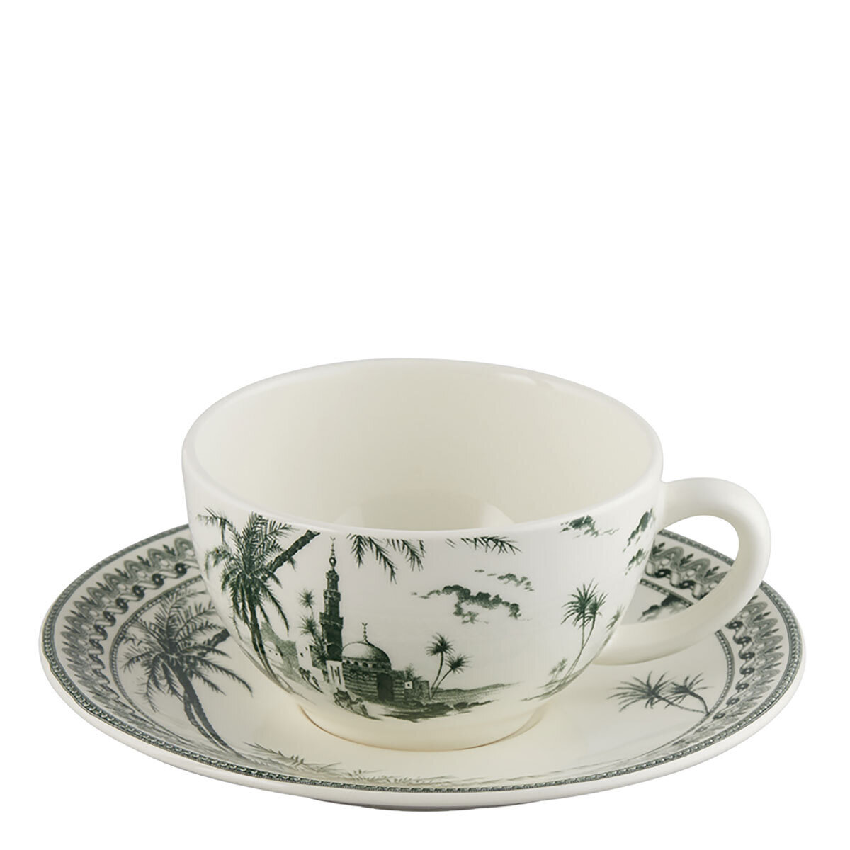 Gien Les Depareillees Green Tea Cups &amp; Saucers 18412PTH01, MPN: 18412PTH01, 3660838021874