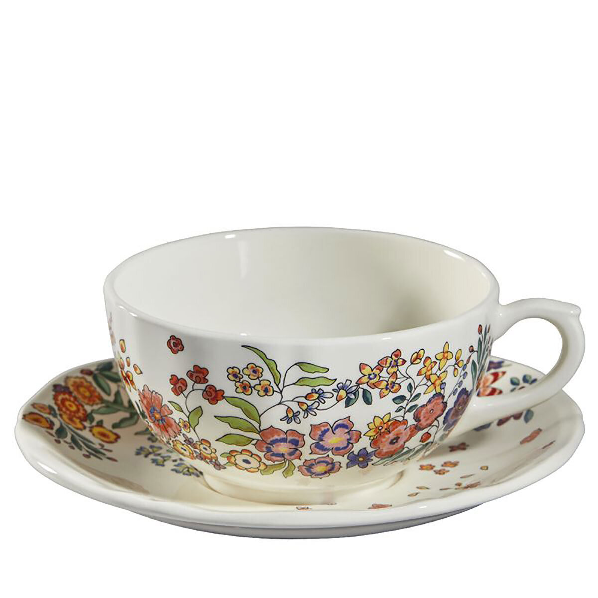 Gien Poesie Breakfast Cups &amp; Saucers 18552PTA26, MPN: 18552PTA26, 3660838021577