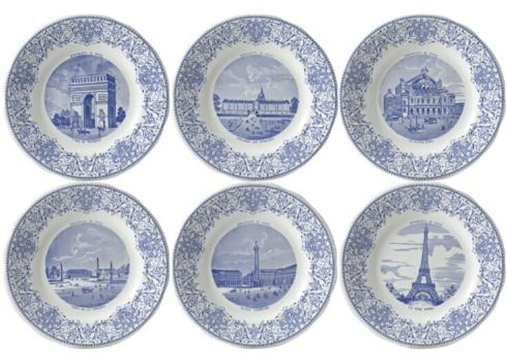 Gien Assiettes a Themes Monuments Paris Dessert Plates Assorted Monuments De Paris 1599B6AA48, MPN:…
