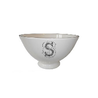 Gien Filet Blue Monogram Bowl Large S 1710C01S80