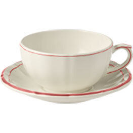 Gien Filet Coral Breakfast Cups &amp; Saucers 18392PTA26, MPN: 18392PTA26, 3660838017389