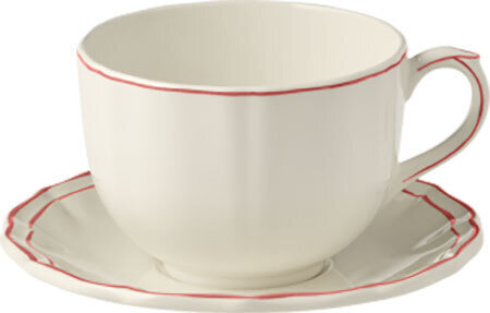 Gien Filet Coral Jumbo Cup &amp; Saucer 18391PTJ26, MPN: 18391PTJ26, 3660838017341