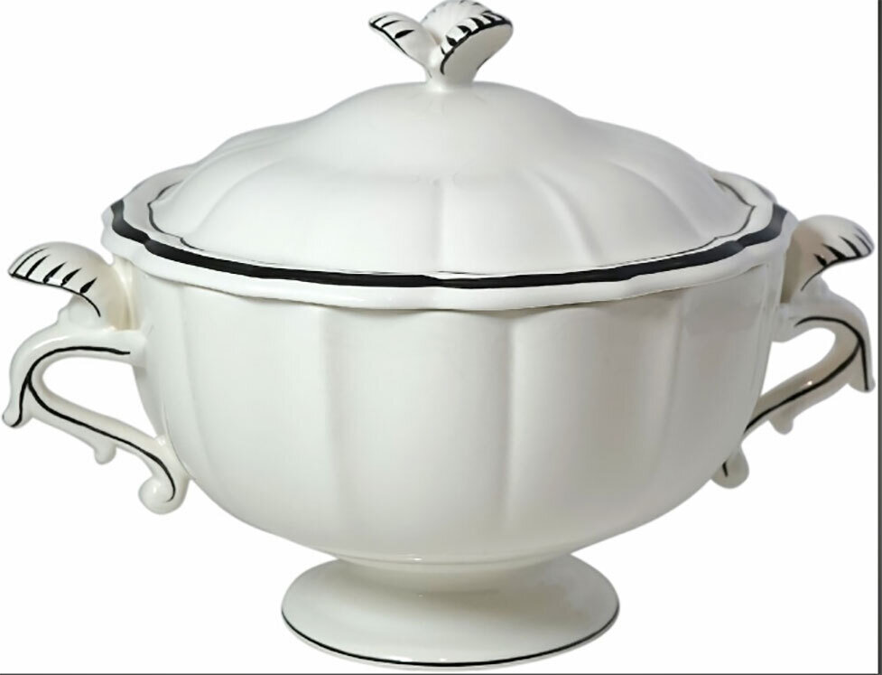 Gien Filet Midnight Soup Tureen 1829CSOU22, MPN: 1829CSOU22, 840769054308