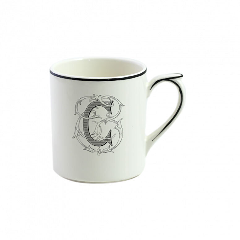 Gien Filet Midnight Monogram Mug K 2029CMFK48, MPN: 2029CMFK48, 840769056555