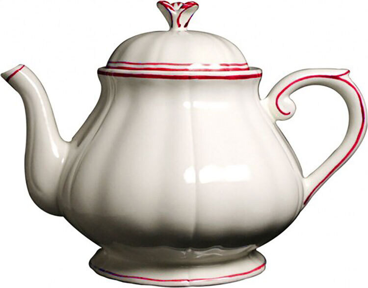 Gien Filet Rouge Teapot 1830CTH248