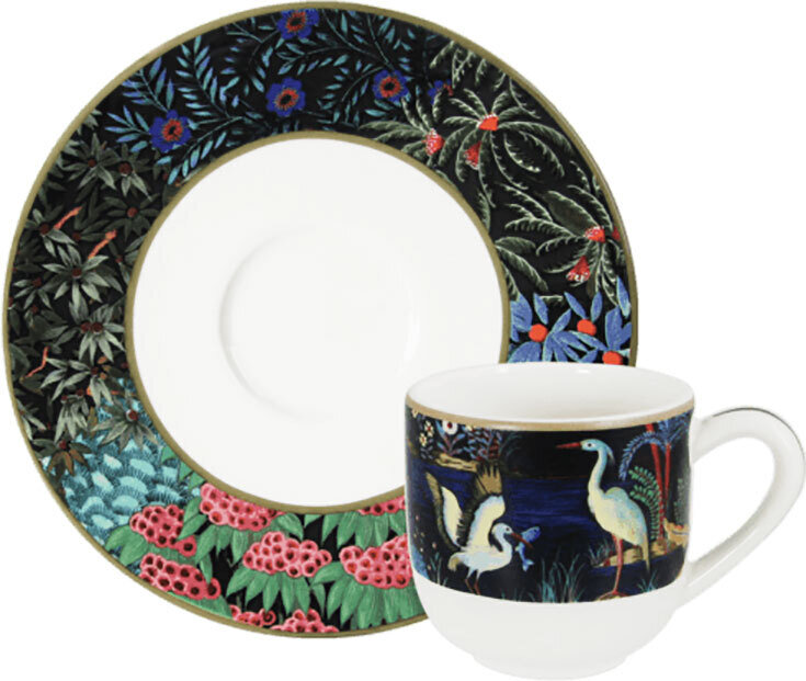Gien Le Jardin Du Palais Espresso Cups &amp; Saucers 18532PTM01, MPN: 18532PTM01, 3660838014364