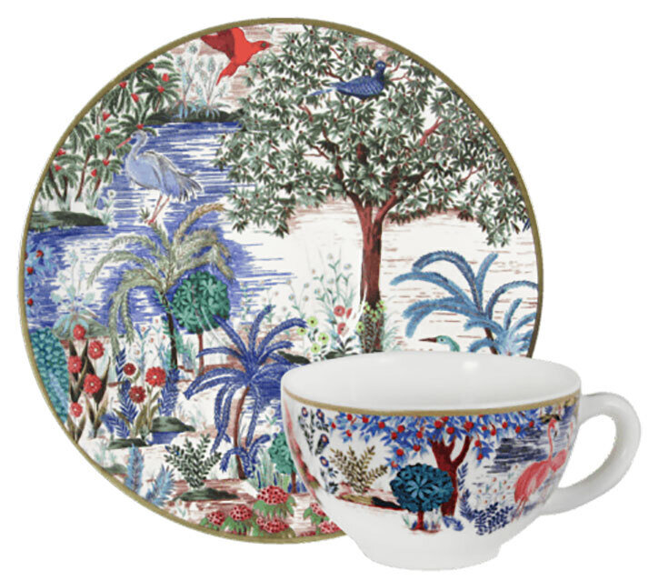 Gien Le Jardin Du Palais Tea Cups &amp; Saucers 18532PTH01