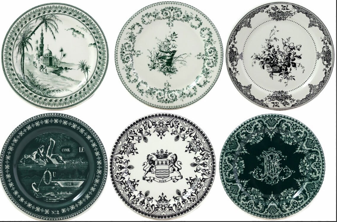 Gien Les Depareillees Green Coasters Assorted 1841C6DB20, MPN: 1841C6DB20, 840769036069