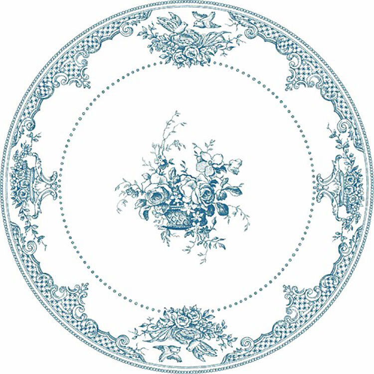 Gien Les Depareillees Blue Dinner Plate Fleurs 1849AME126