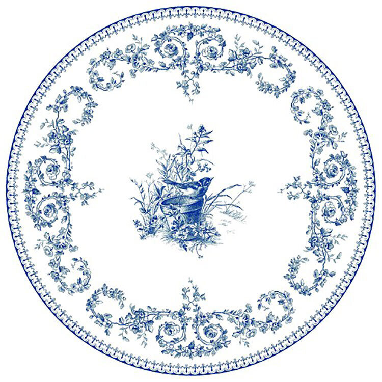 Gien Les Depareillees Blue Dinner Plate Oiseau 1849AME326
