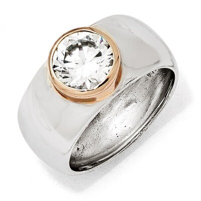 Cheryl M Cubic Zirconia Ring Sterling Silver Rose Gold-Plated QCM1036, MPN: QCM1036, 883957397870