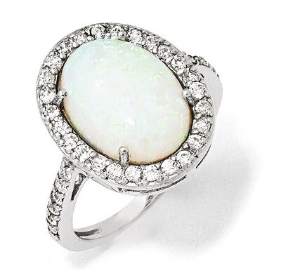 Cheryl M Opal Ring Sterling Silver Cubic Zirconia QCM1050, MPN: QCM1050, 883957397924