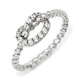 Cheryl M Knot Ring Sterling Silver Cubic Zirconia QCM192, MPN: QCM192, 191101185304