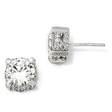 Cheryl M 8mm Cubic Zirconia Stud Earrings Sterling Silver QCM242, MPN: QCM242, 886774671970