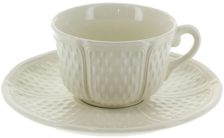 Gien Pont Aux Choux White Us Tea Cups &amp; Saucers 11512PTU34, MPN: 11512PTU34, 840769033273