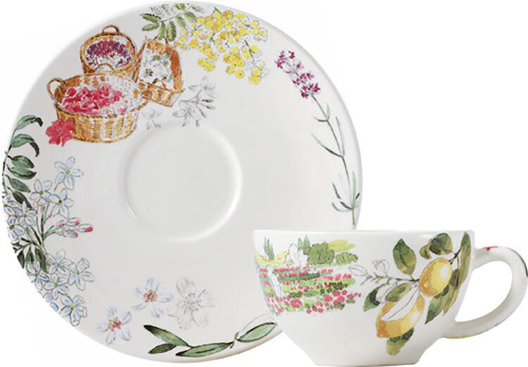 Gien Provence Tea Cups & Saucers 17742PTH01