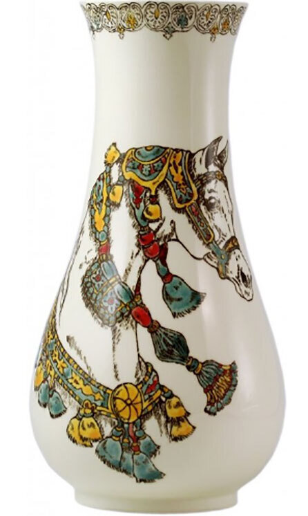 Gien Chevaux Du Vent Handpainted Vase Musee Small 1771CV0M00