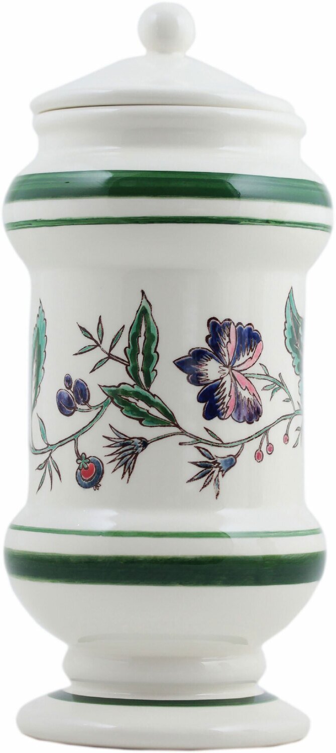 Gien Dominote Handpainted Pharmacy Jar Floral 1846PPP100