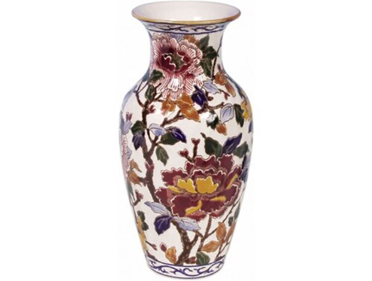 Gien Pivoines Fluted Vase 1 0120CPO131
