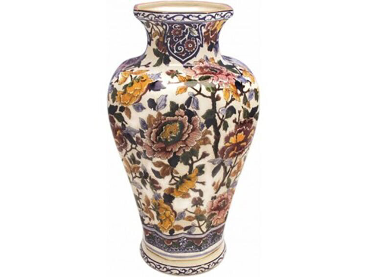 Gien Pivoines Octagonal Vase 0120CPOC31