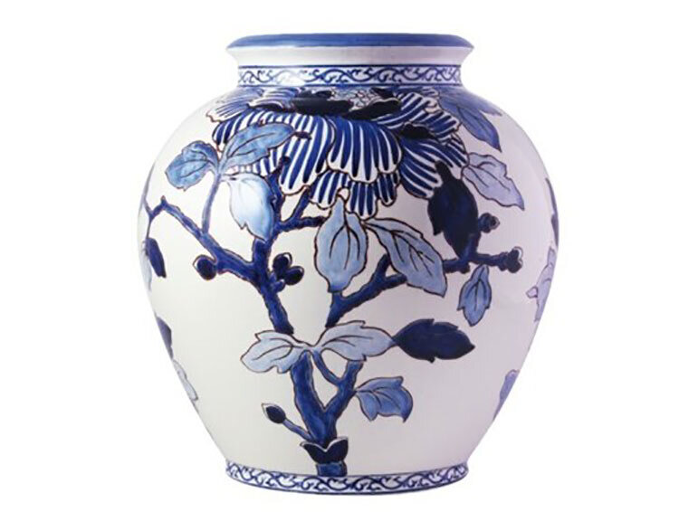 Gien Pivoines Bleues Vase Cremone 1665CV2CSG