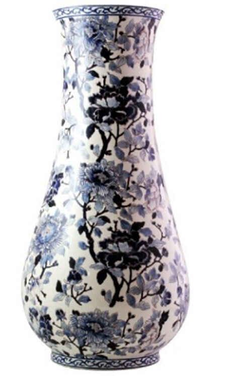 Gien Pivoines Bleues Vase Musee Small 1665CV0M00
