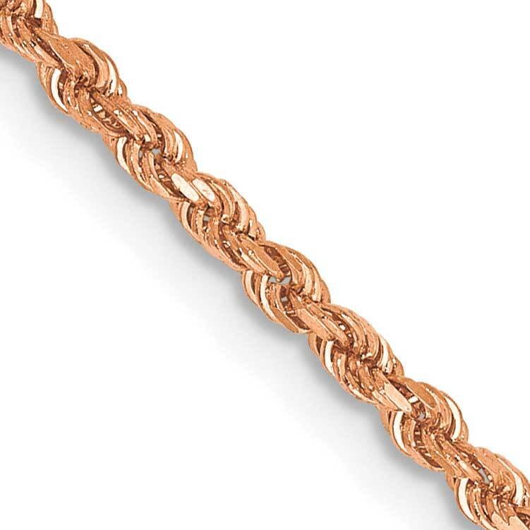 1.75mm Diamond-Cut Rope Chain Anklet 10 Inch 14k Rose Gold 014R-10