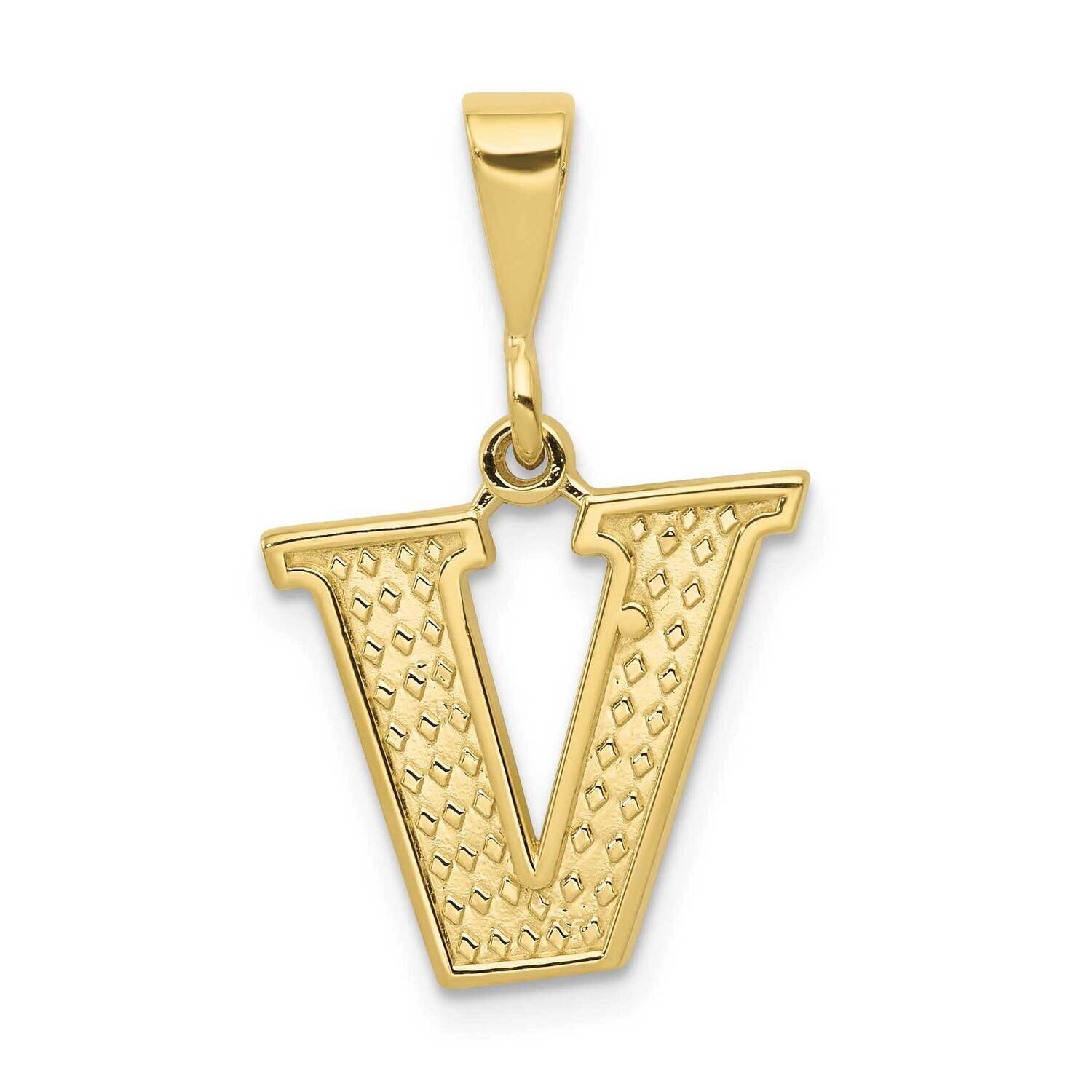 Initial V Pendant 10k Gold 10C1449-V, MPN: 10C1449-V,