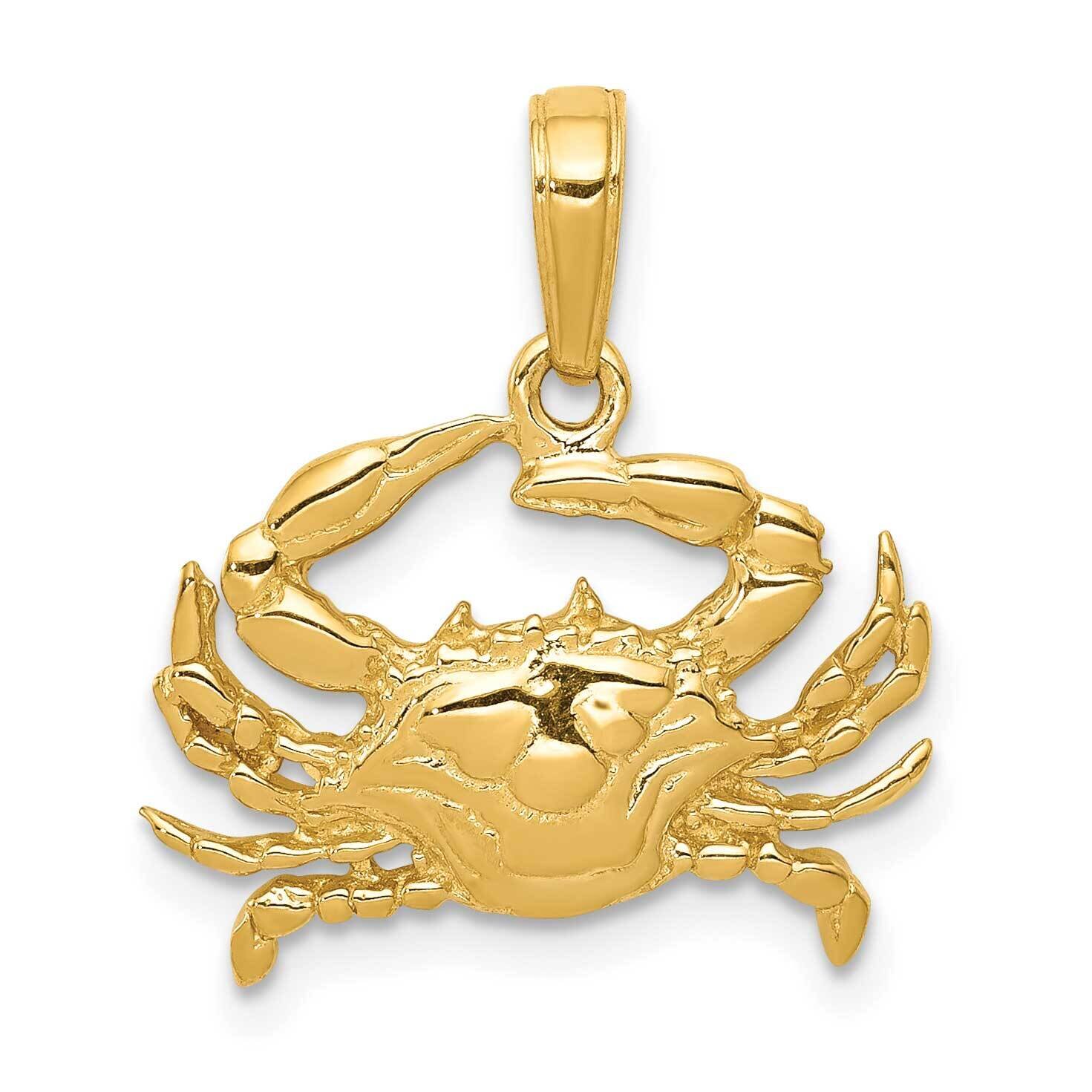 Blue Crab Pendant 10k Gold 10C3413