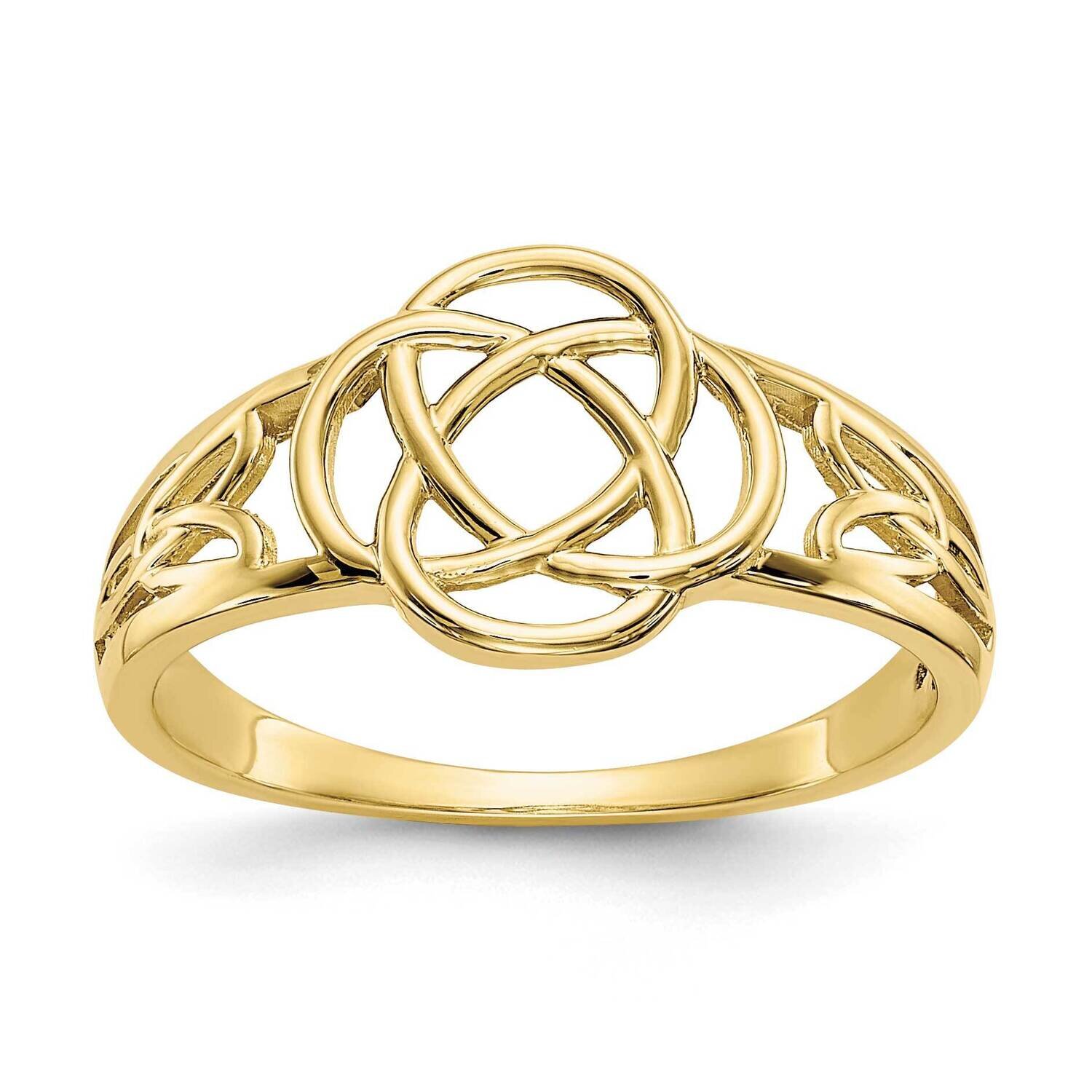Ladies Celtic Knot Ring 10k Gold Polished 10D1870