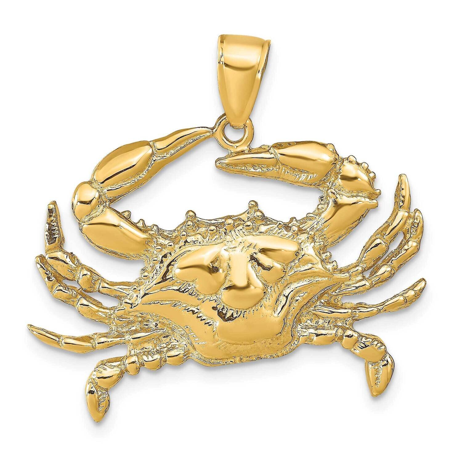 Blue Crab Pendant 10k Gold 10D4109