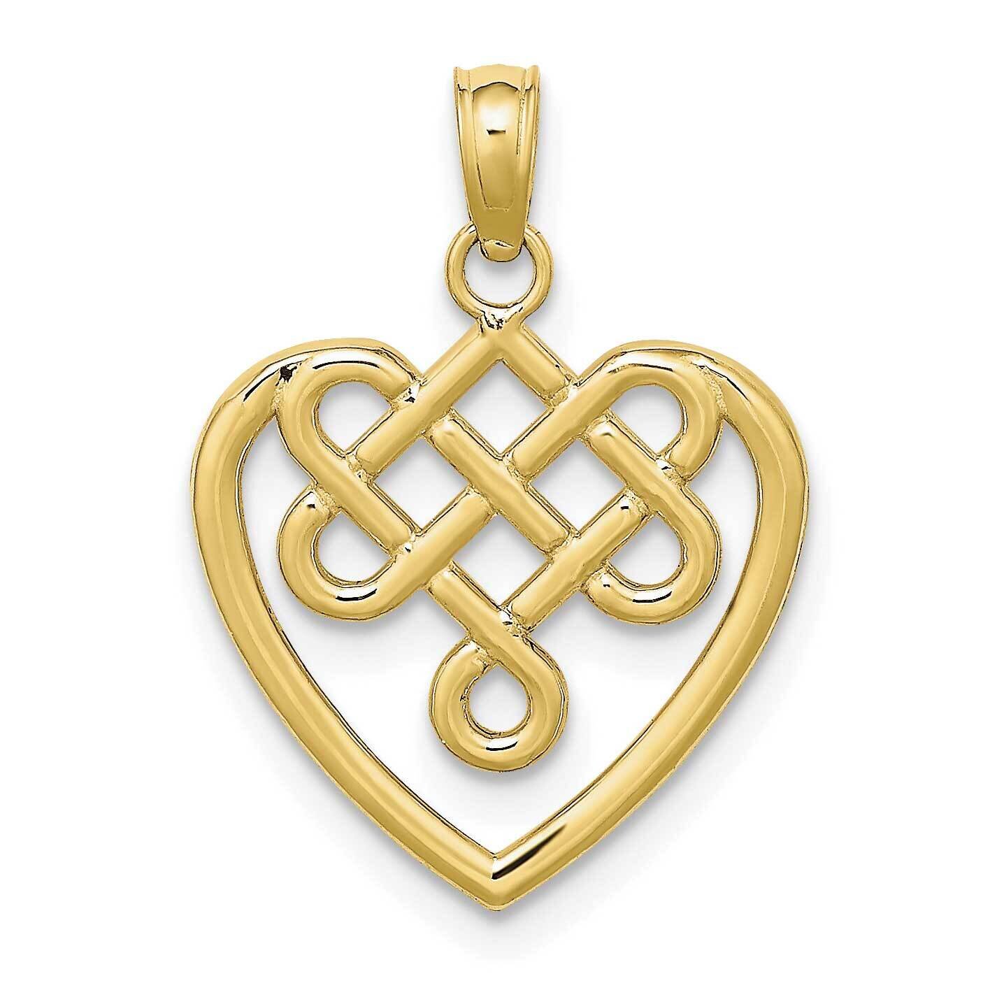 Celtic Knot Heart Charm 10k Gold Small 10K7228