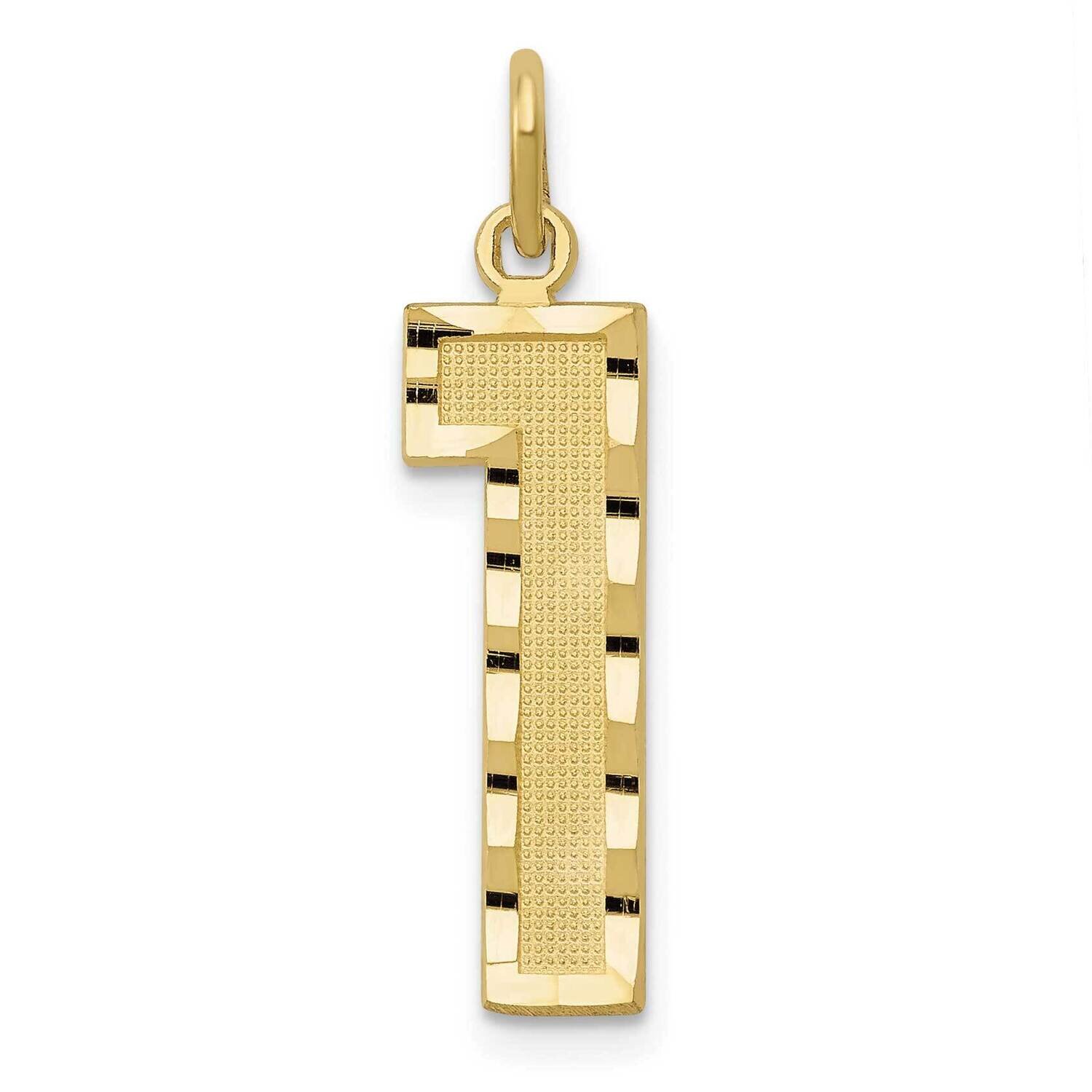 Diamond Cut Number 1 Charm 10k Gold Casted Large 10LN01, MPN: 10LN01,