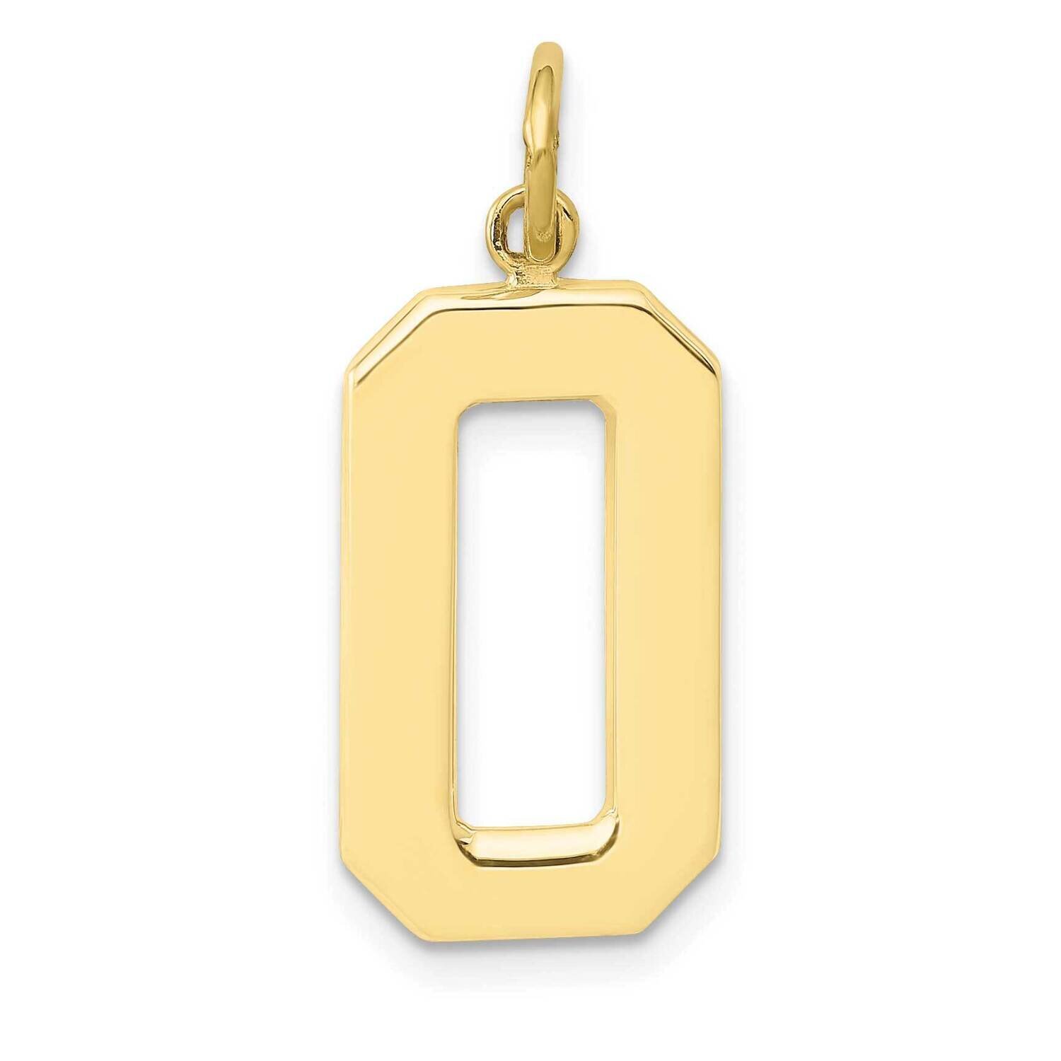 Polished Number 0 Charm 10k Gold Casted Large 10LP00, MPN: 10LP00,