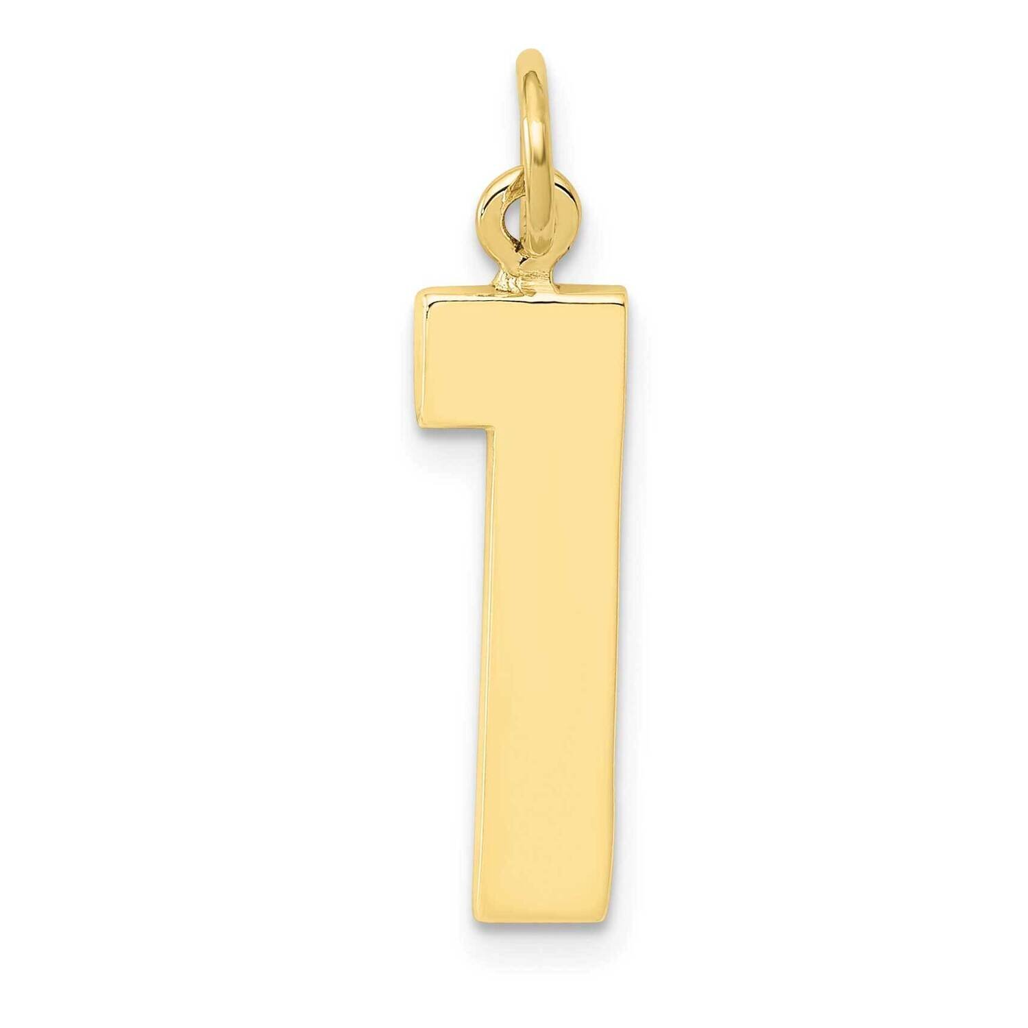 Polished Number 1 Charm 10k Gold Casted Large 10LP01, MPN: 10LP01,