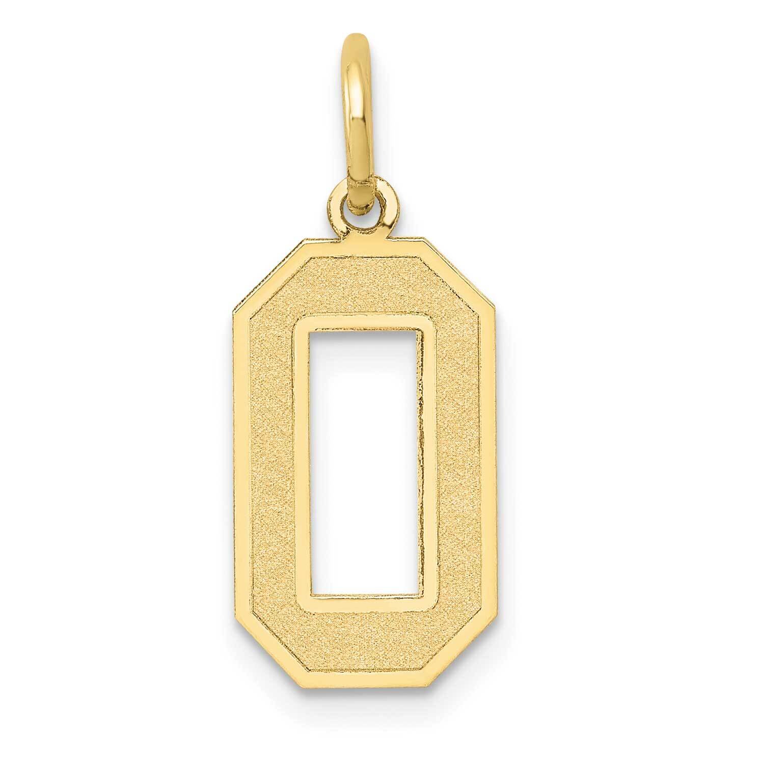 Satin Number 0 Charm 10k Gold Medium 10LSM00, MPN: 10LSM00,