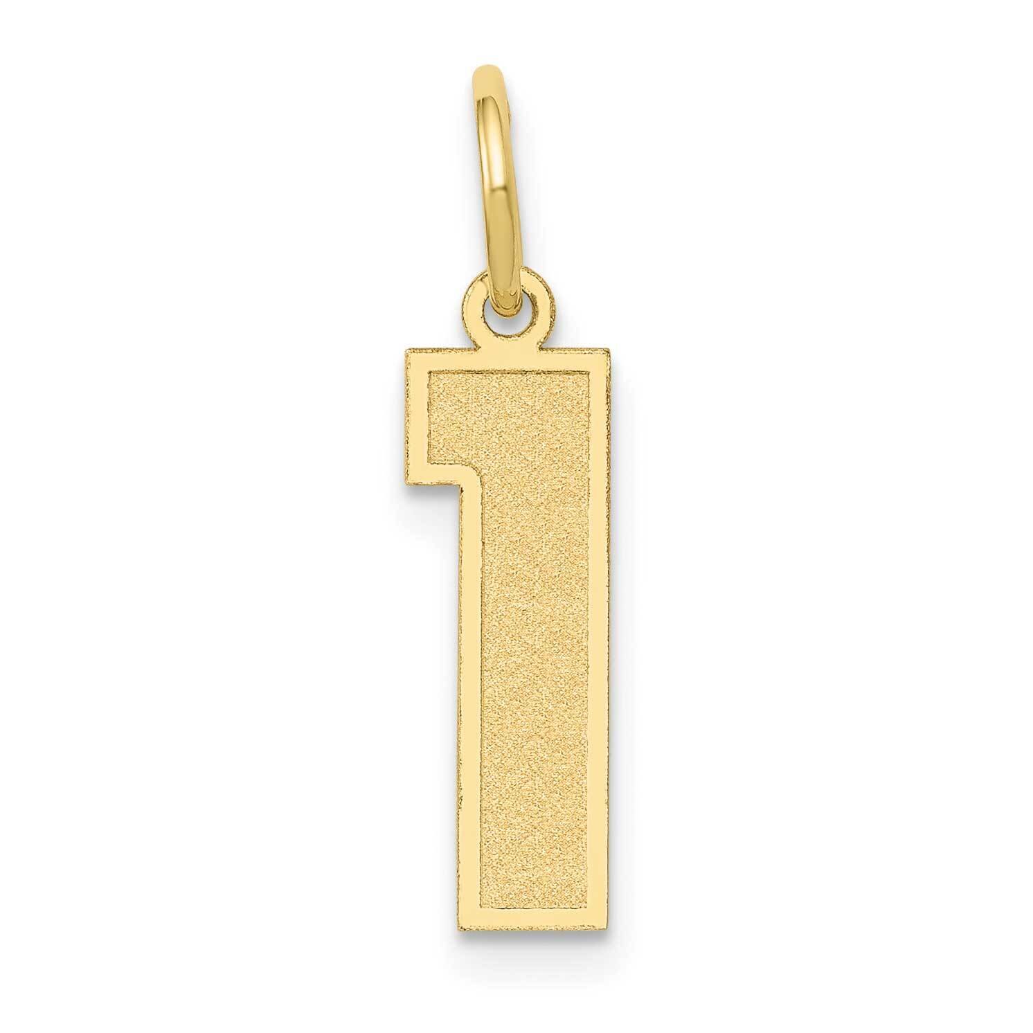 Satin Number 1 Charm 10k Gold Medium 10LSM01, MPN: 10LSM01,