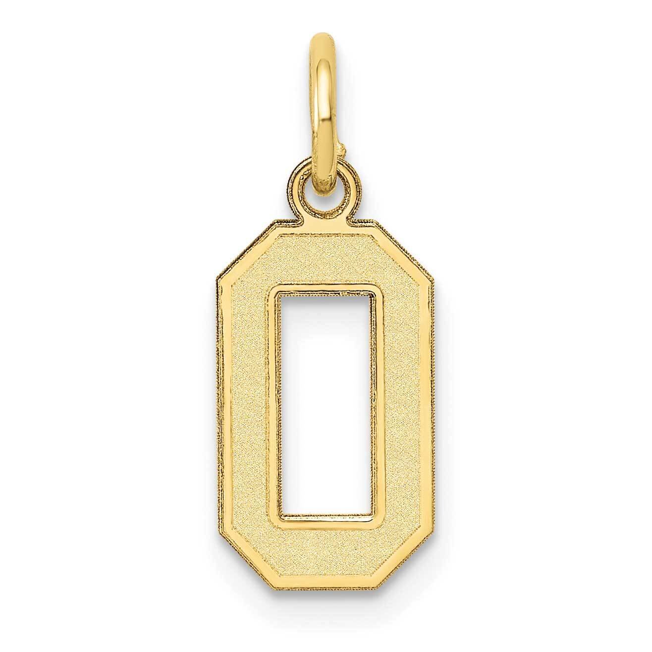 Number 0 Charm 10k Gold Small Satin 10LSS00, MPN: 10LSS00,