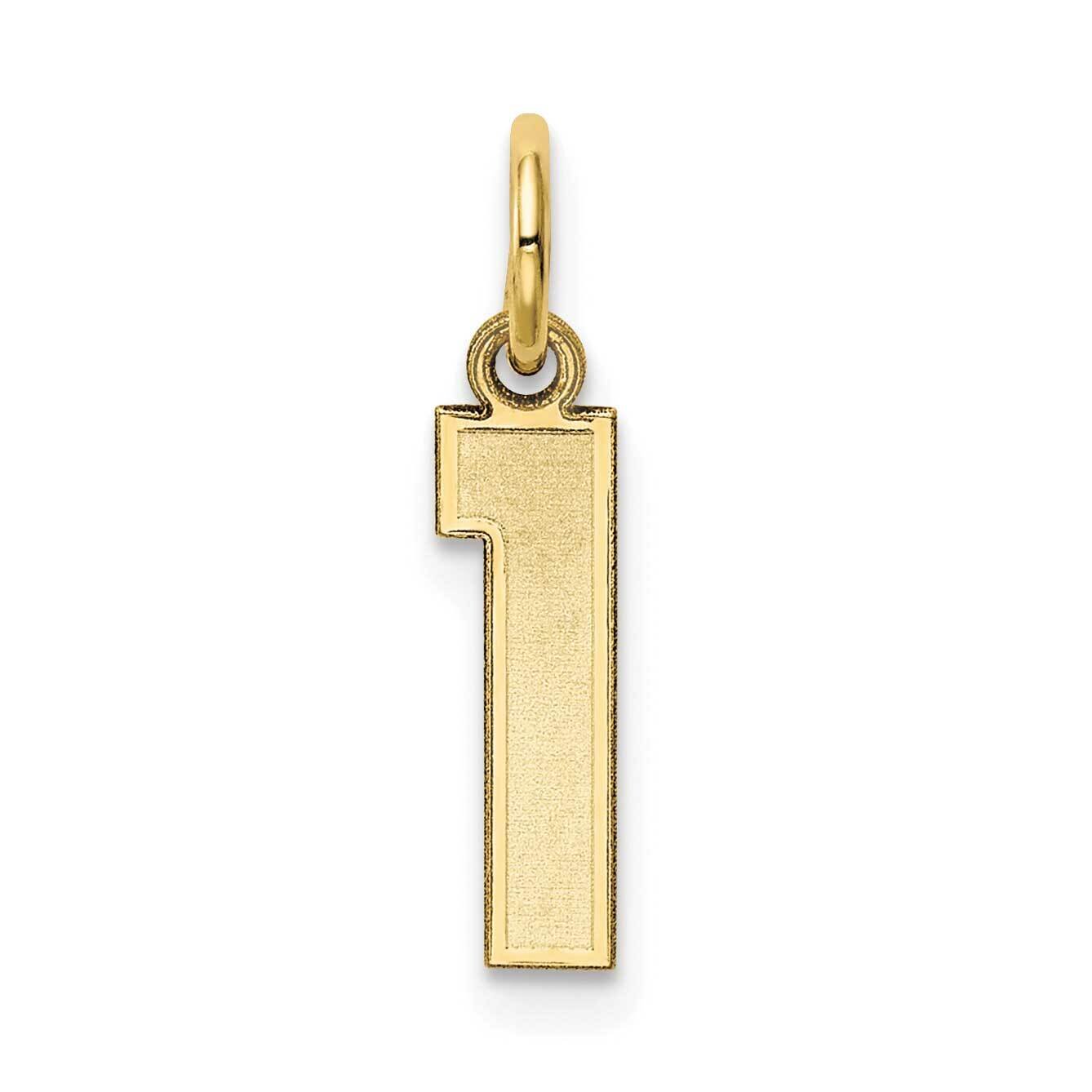 Number 1 Charm 10k Gold Small Satin 10LSS01, MPN: 10LSS01,