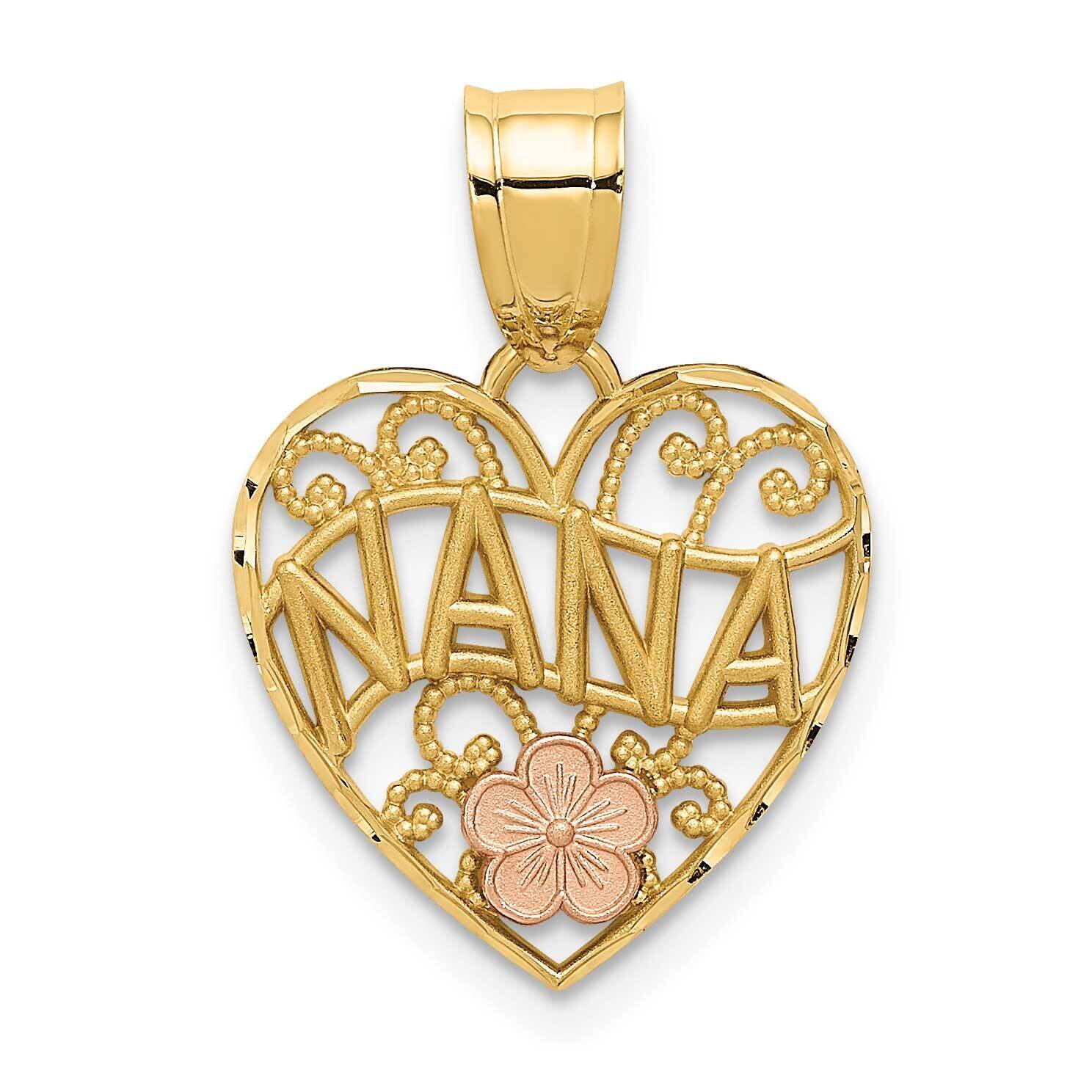 Two-Tone Nana Heart Pendant 10k Gold 10M2692
