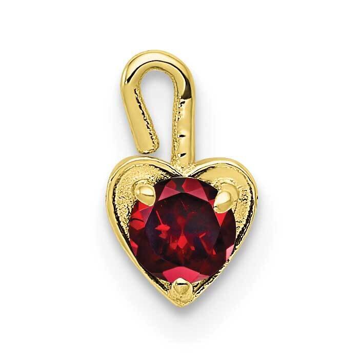 January Synthetic Birthstone Heart Charm 10k Gold 10M343